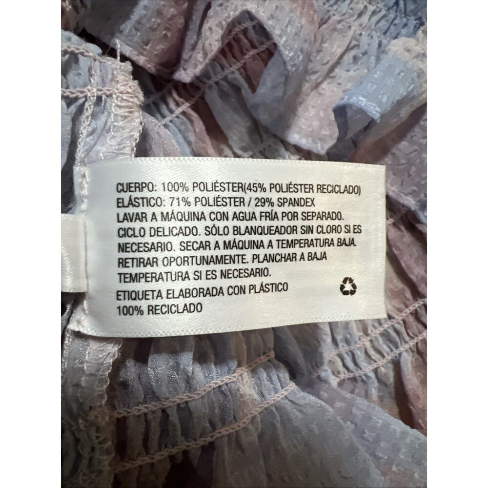 Future Collective Smocked Sheer Top Size S Pastel Coquette Festival Cottage - Picture 7 of 8